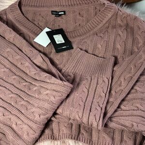 Fashion Nova Women's Mauve V-Neck Sweater